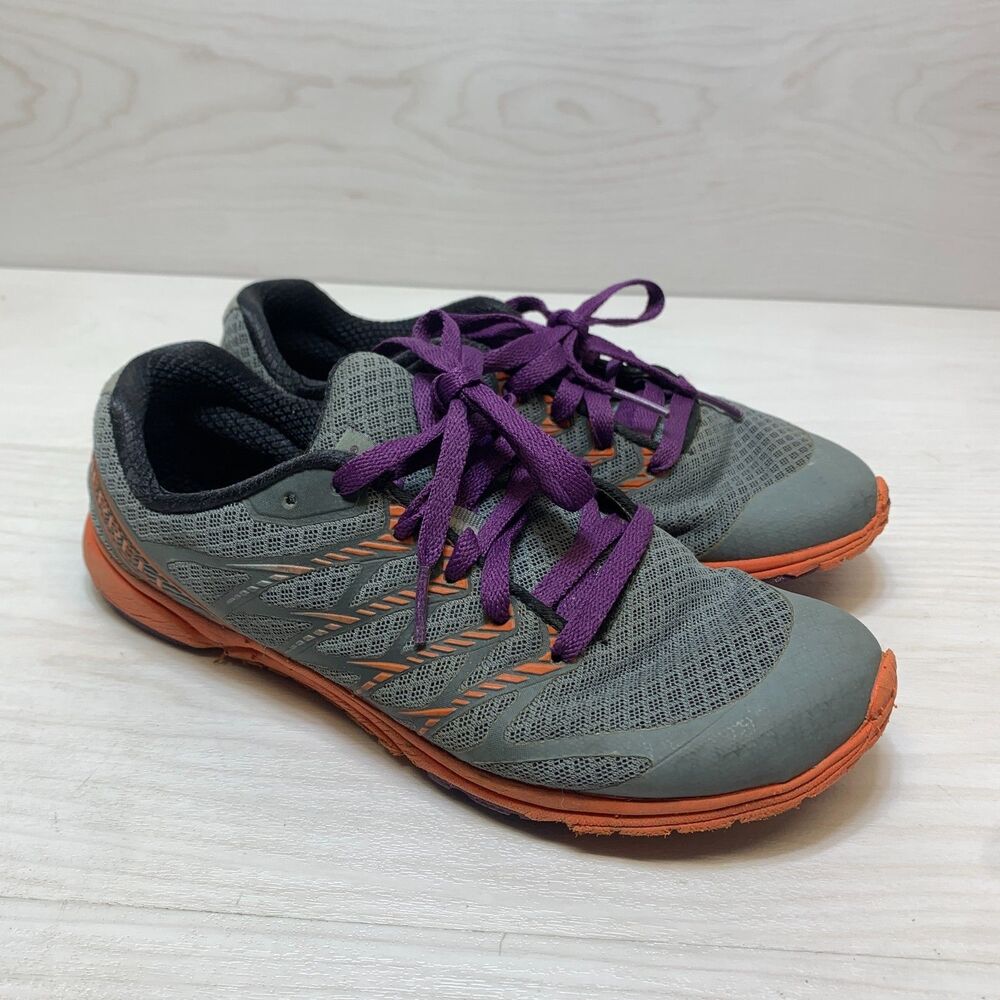 Merrell Bare Access Ultra Running Shoes Women's Size 7.5 Gray‎ Orange Outdoor
